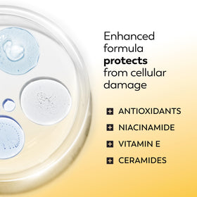 Side-by-side face showing Olay Complete+ no white cast on diverse skin tones
