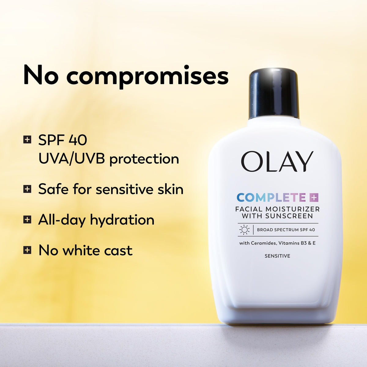 Olay Complete+ pump dispensing lotion for easy controlled daily use