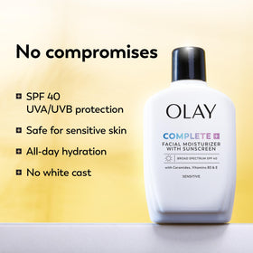 Olay Complete+ pump dispensing lotion for easy controlled daily use