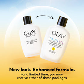 Olay lotion texture on palm illustrating fast absorption and hydration