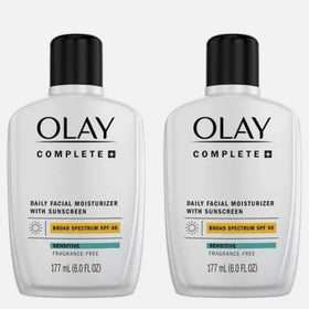 Olay Complete pump dispensing lightweight lotion for quick morning absorption benefit