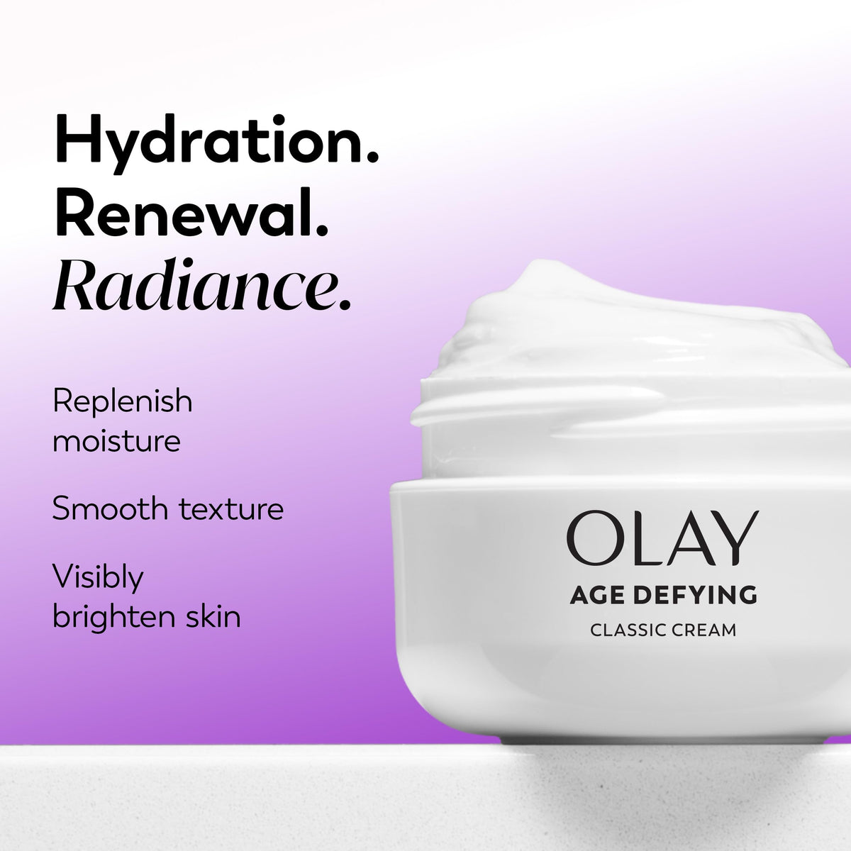 Procter & Gamble Olay close-up of cream texture showing smooth hydration