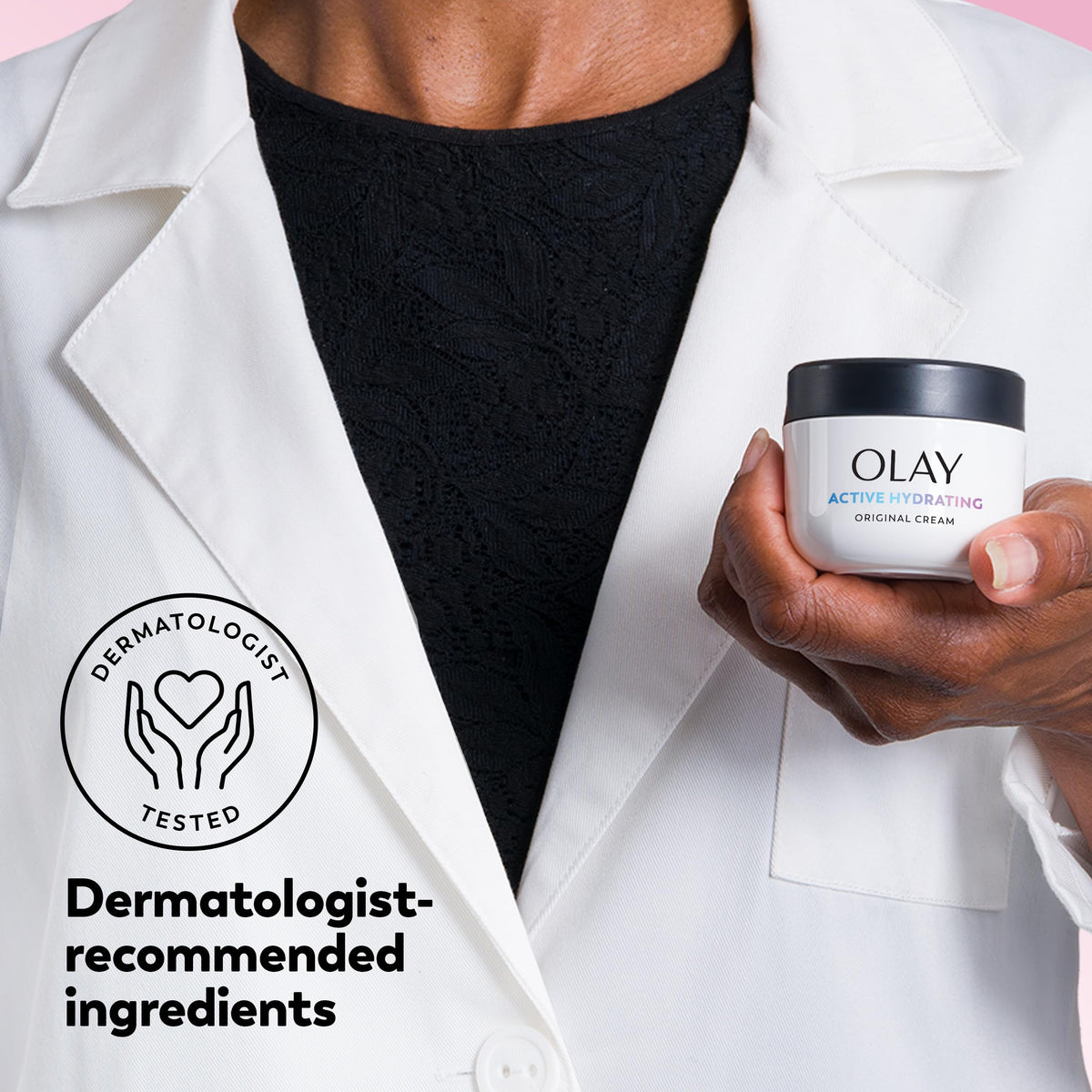 Olay cream layered under foundation showing compatibility with makeup