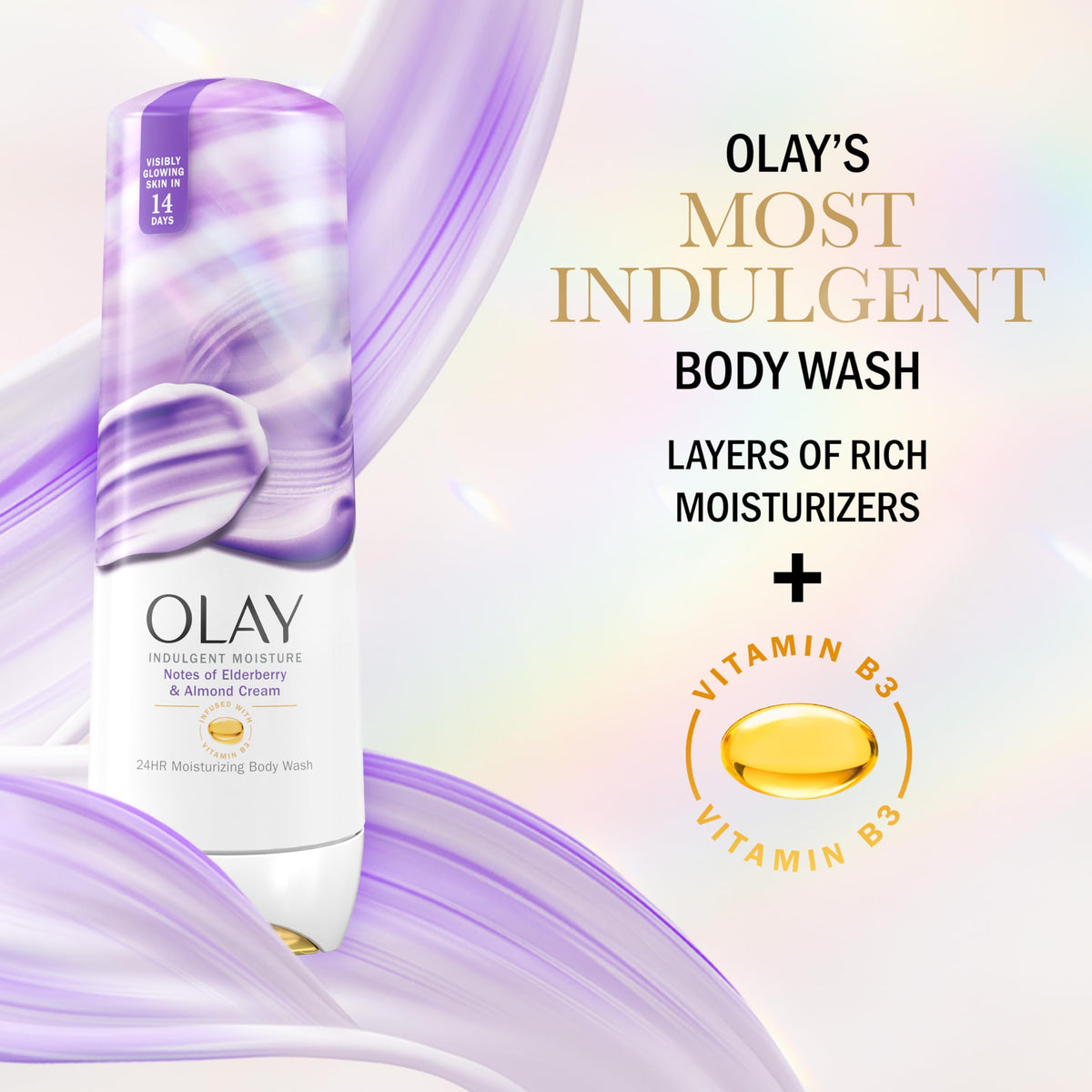 Olay creamy lather close-up demonstrating rich moisturizing foam