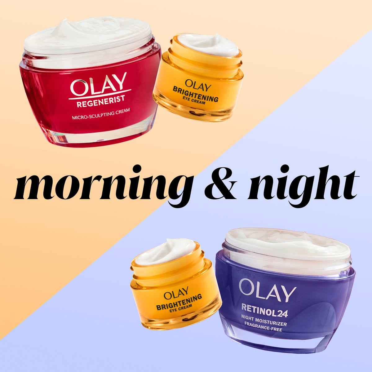 Olay Brightening Eye Cream label detail showing clean ingredients list