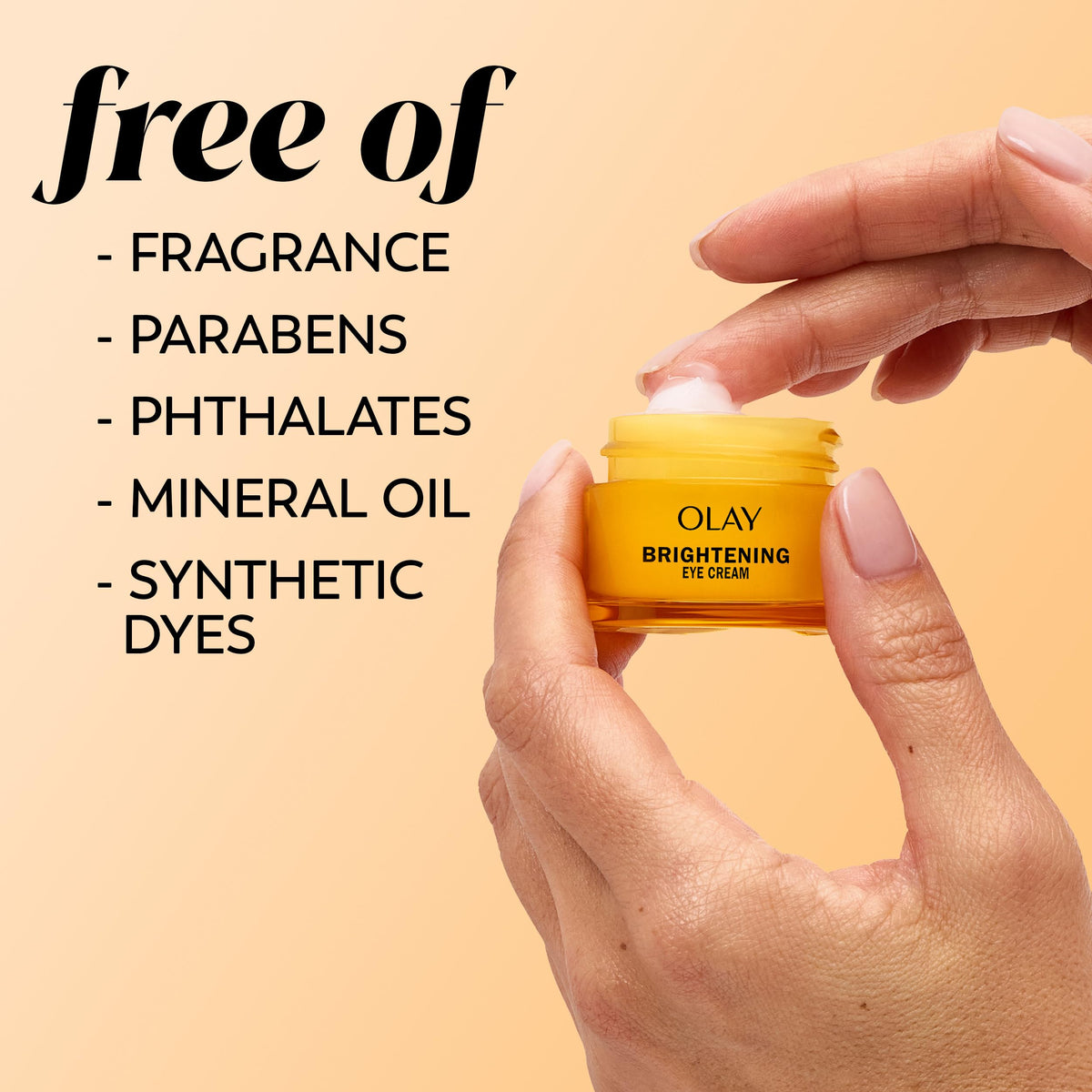 Olay Brightening Eye Cream peptide ingredient close-up for skin support