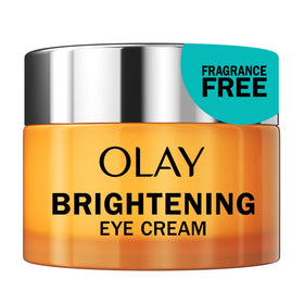 Olay Brightening Eye Cream front packaging showing product benefit