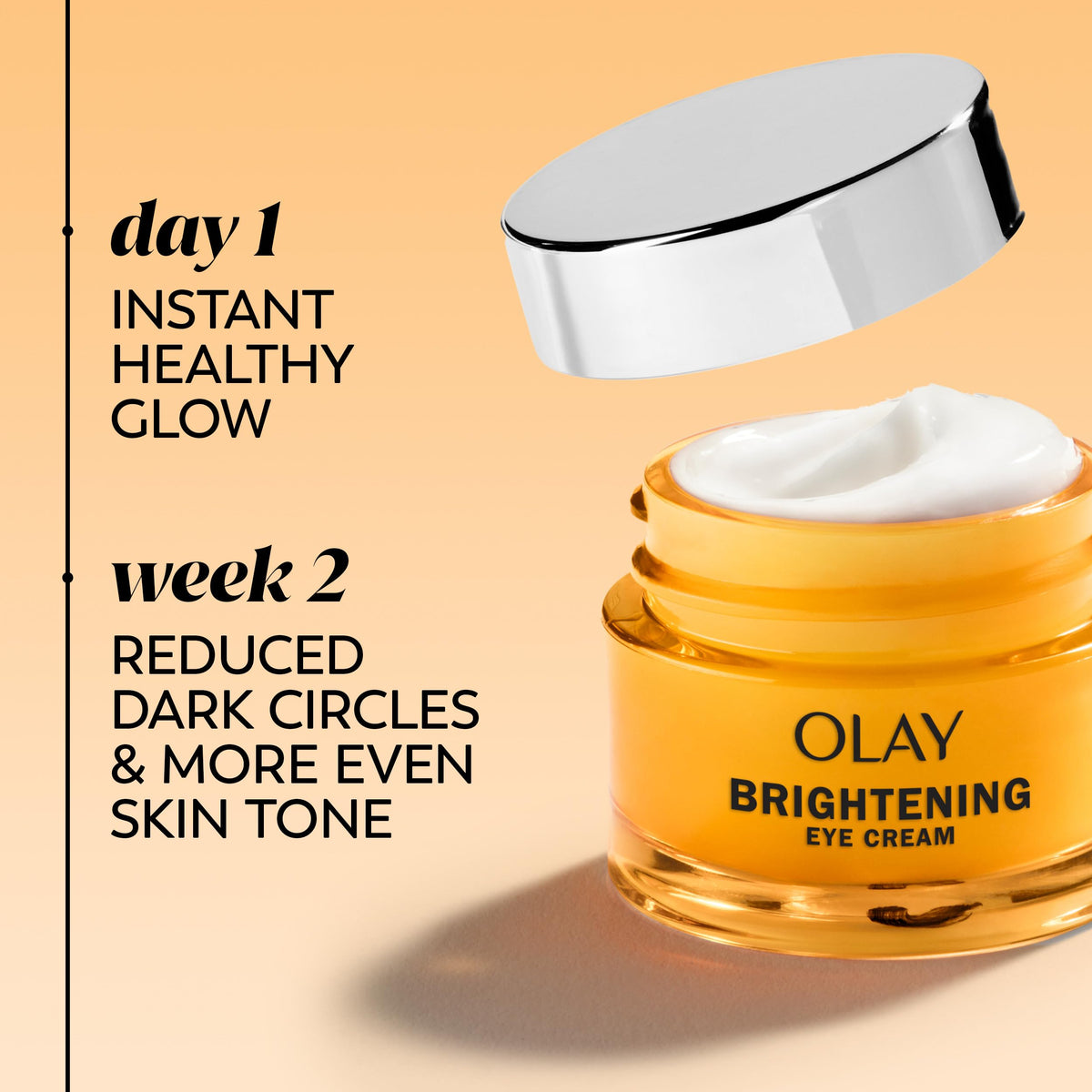 Olay Brightening Eye Cream with Vitamin C ingredient graphic for brightening