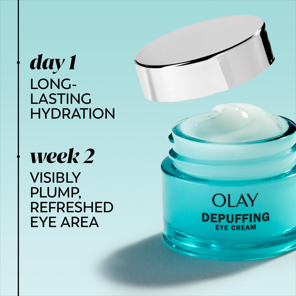 Olay eye cream pipette with ingredient focus promoting active support