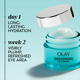 Olay eye cream pipette with ingredient focus promoting active support