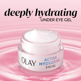 Olay eye gel texture close-up highlighting lightweight, fast-absorbing gel