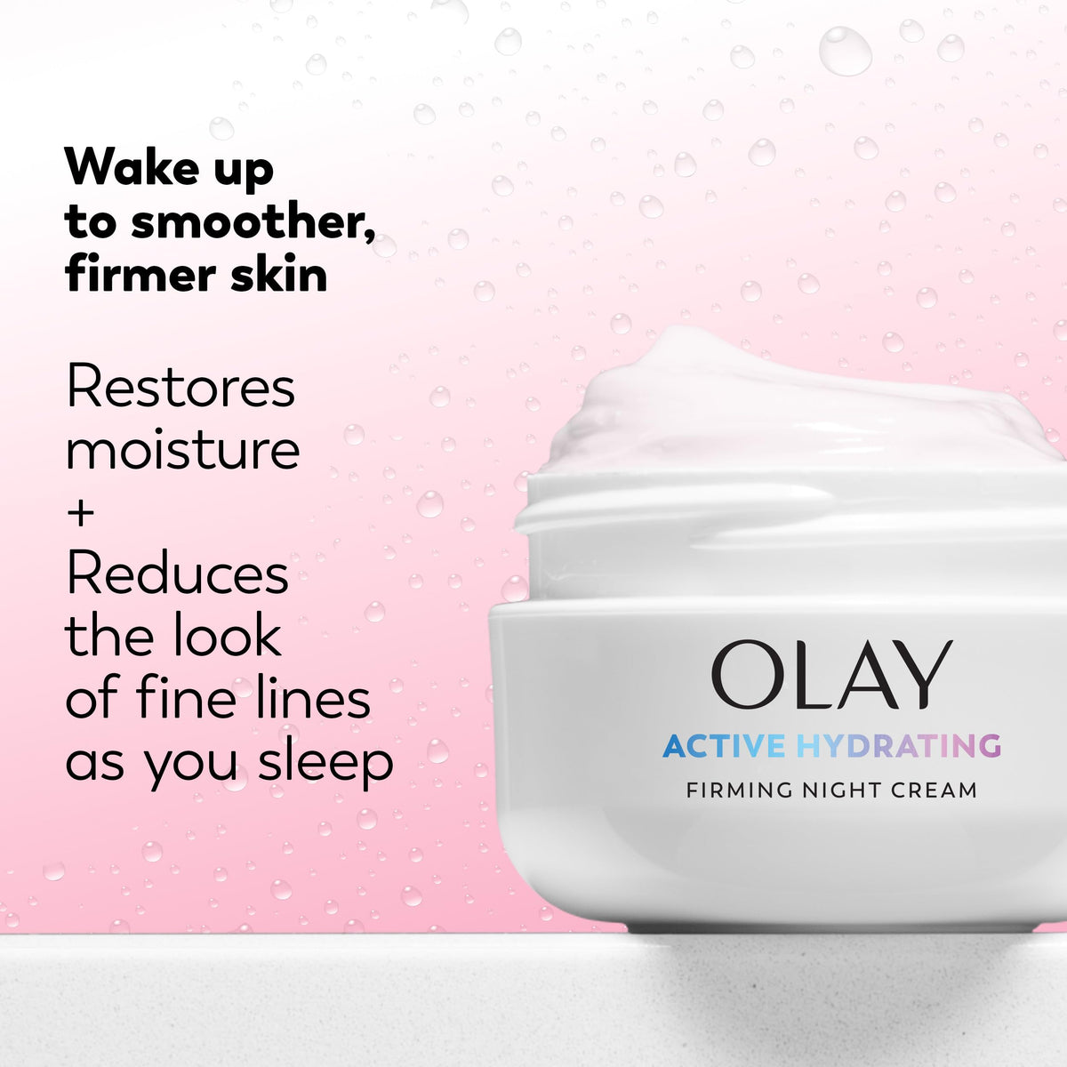 Olay firming night cream label ingredient list view for transparency and benefits