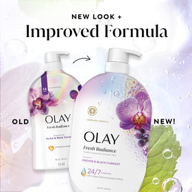 Olay bottle styled on bath shelf suggesting daily routine and bathroom storage