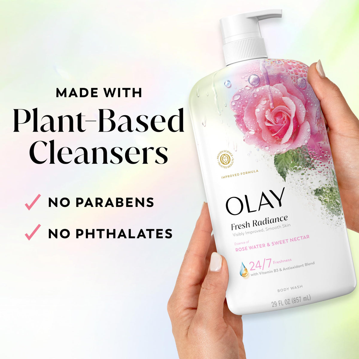 Olay rose water ingredient visual emphasizing natural fragrance benefit