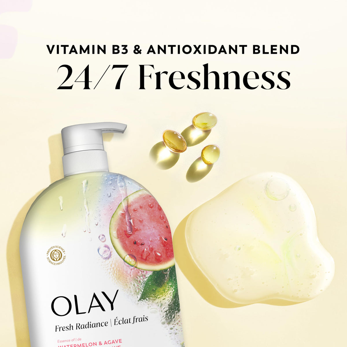 Olay rich lather close-up demonstrating creamy foam and softening effect