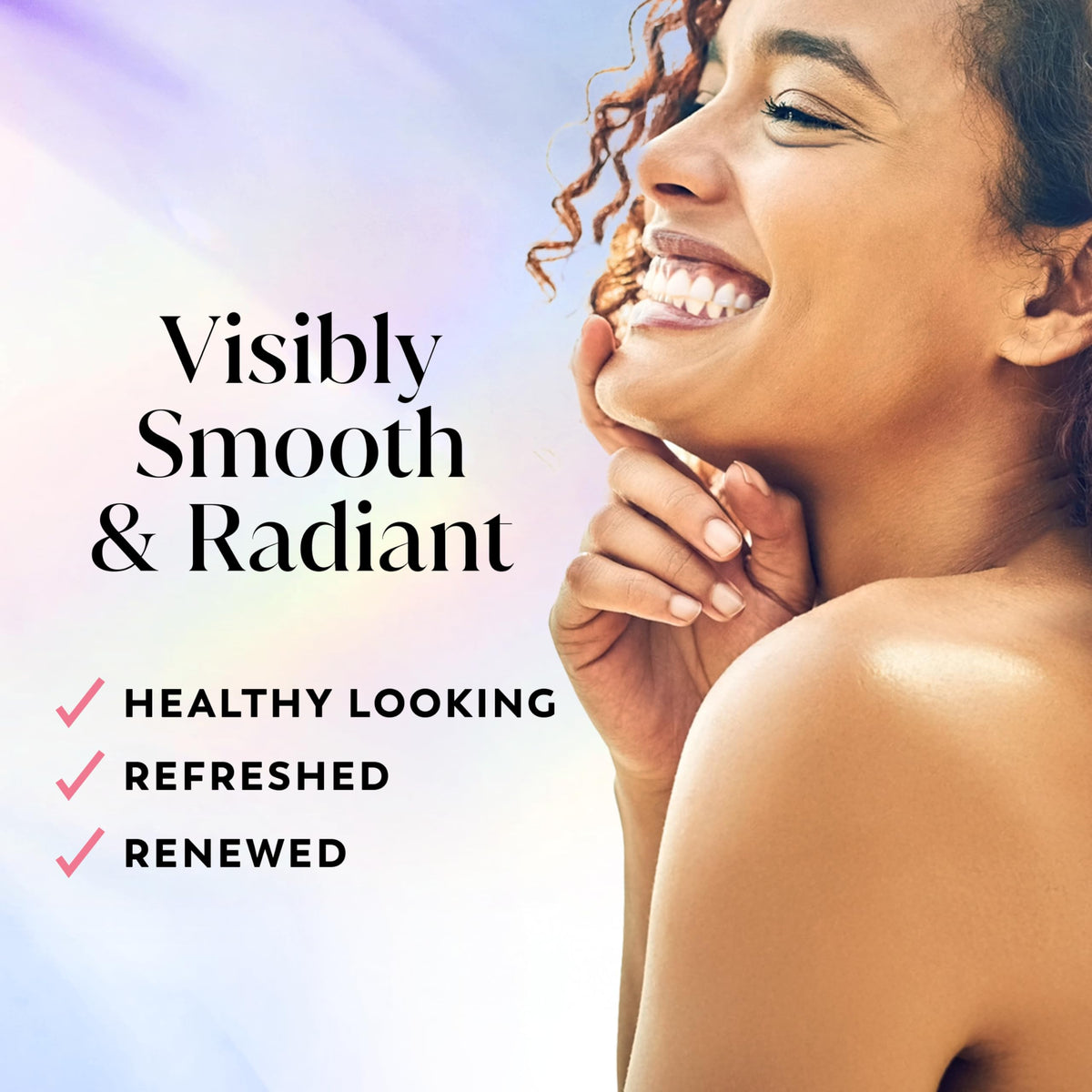 Olay pump and label detail highlighting plant-based cleansers and vitamin B3