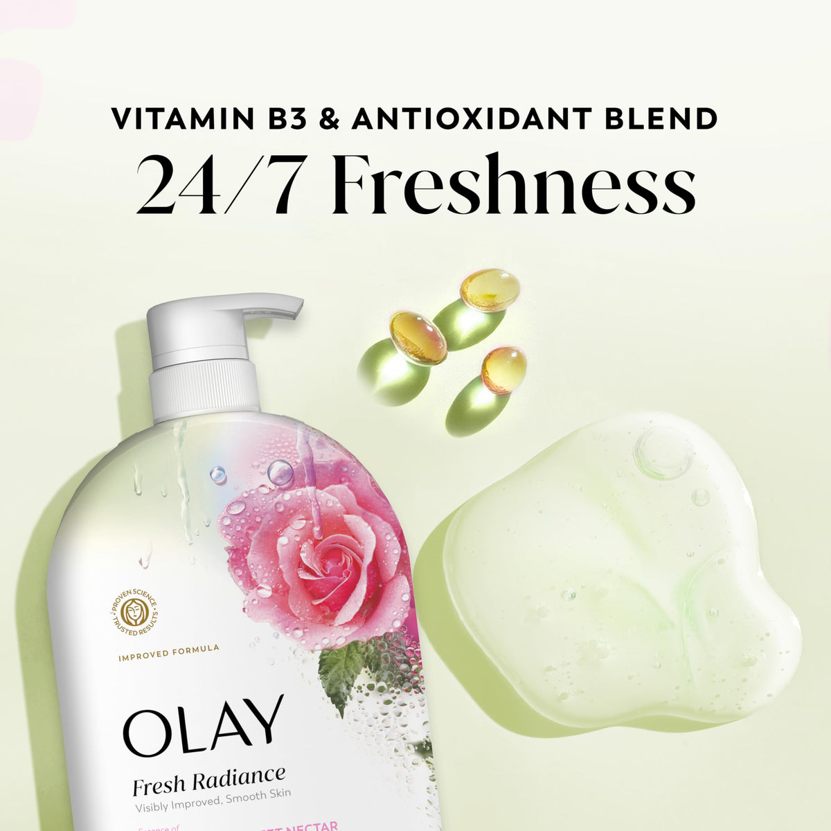 Olay pump top dispensing product easily for controlled use