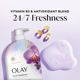 Olay lather close-up demonstrating creamy foam and gentle cleansing action