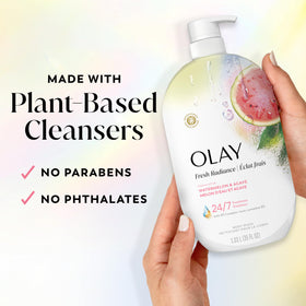 Olay texture pour displaying gel consistency and easy spreadability