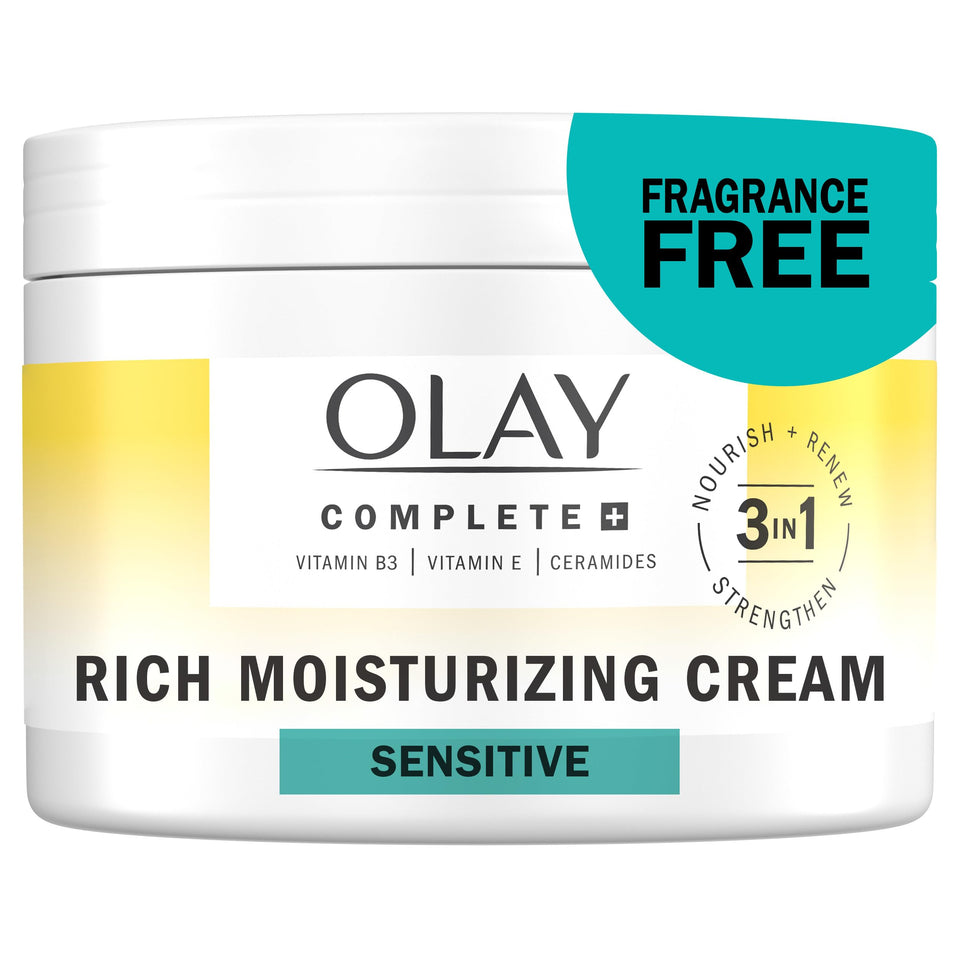 Olay front jar 8.5 oz showing product packaging and brand benefit