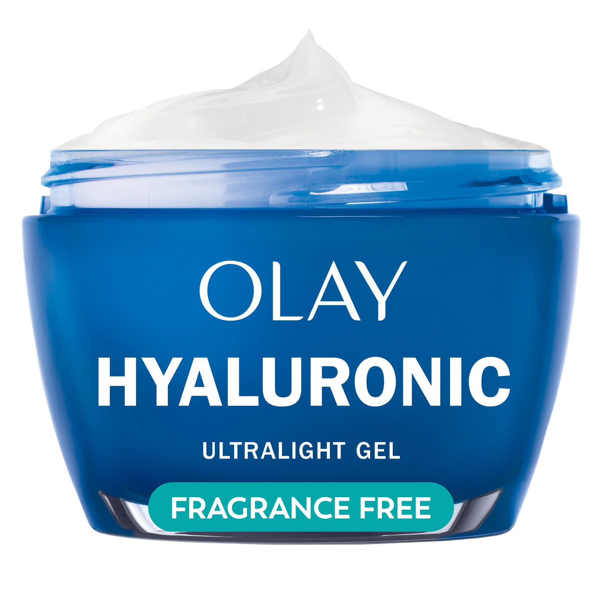 Olay front jar showing product and clean design for easy identification and trust