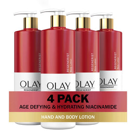 Olay front packaging showing bottle and brand for fast hydration