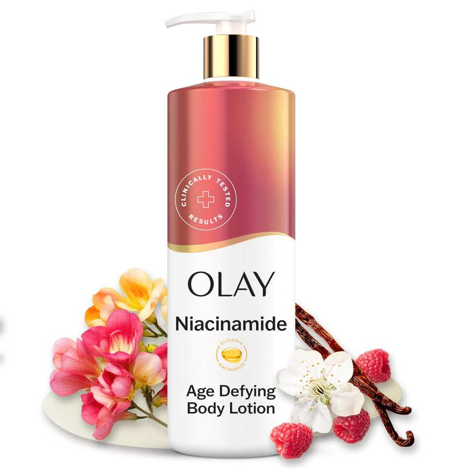 Olay front packaging 17 fl oz showing brand and product benefits