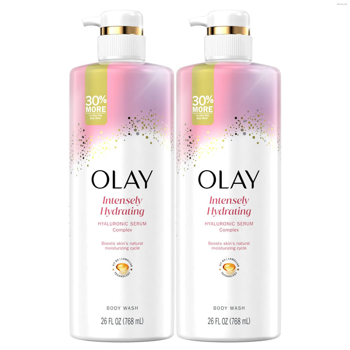 Olay front packaging 2-pack showing large bottles and clear branding for value