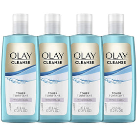 Olay front packaging showing four bottles and value pack benefits