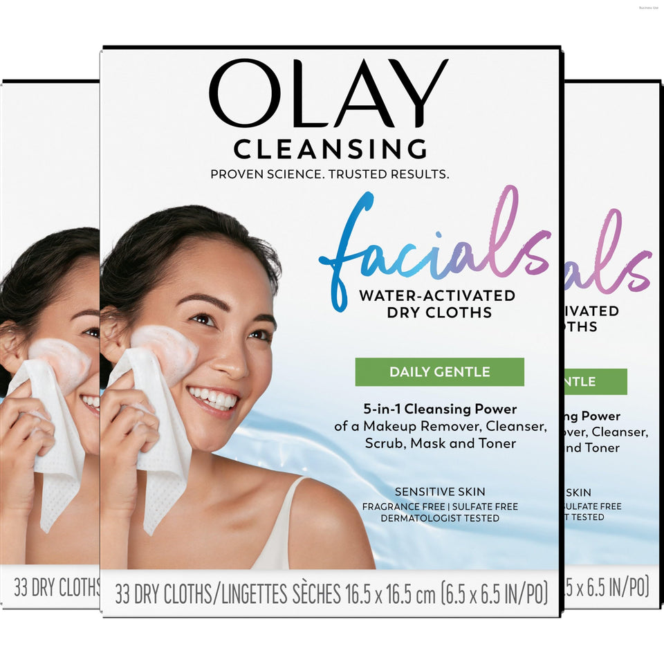 Olay front packaging showing 99-count travel packs and brand clarity