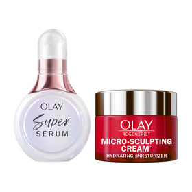 Olay front packaging mini duo showing compact travel-ready skincare