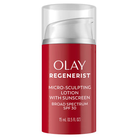 Olay front packaging showing travel-size jar and product name for easy identification
