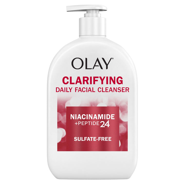 Olay front pump bottle showing packaging and convenience benefit