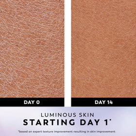 Olay in-shower lifestyle scene showing luminous skin after use benefit