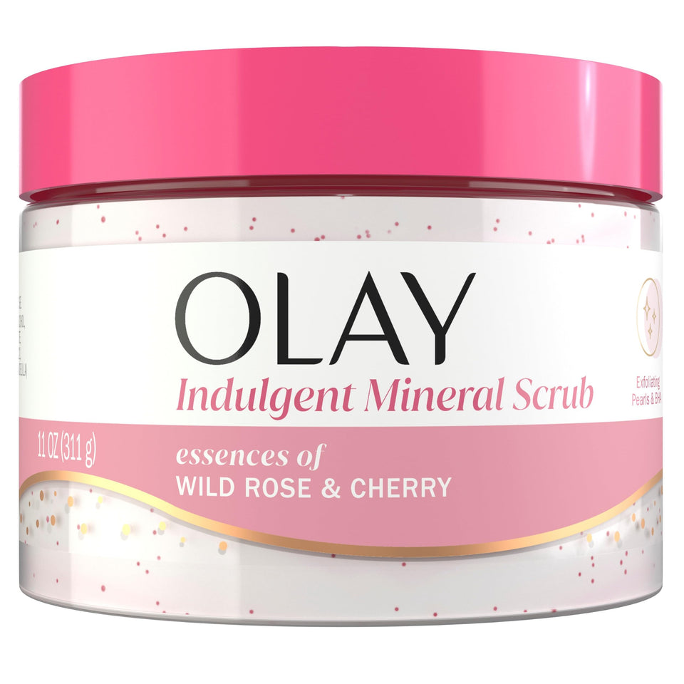 Olay front packaging showing product and scent for easy identification and appeal