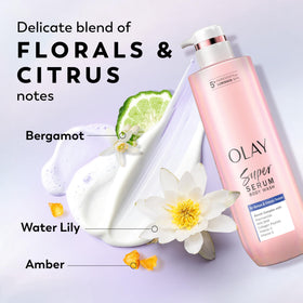 Olay ingredient collage showing key actives for visible benefits
