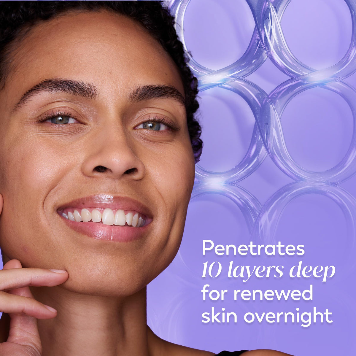 Olay ingredient label close-up showing peptides and niacinamide