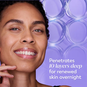 Olay ingredient label close-up showing peptides and niacinamide