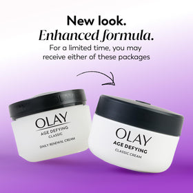 Procter & Gamble Olay jar open revealing cream texture for easy application