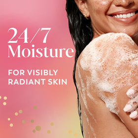 Olay label close-up highlighting Pro-Hyaluronic and niacinamide benefits