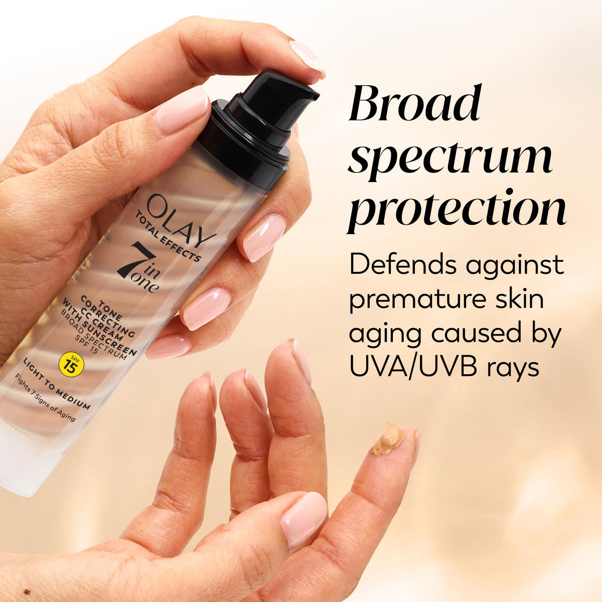 Olay Total Effects label close-up featuring VitaNiacin Complex ingredients for nourishment