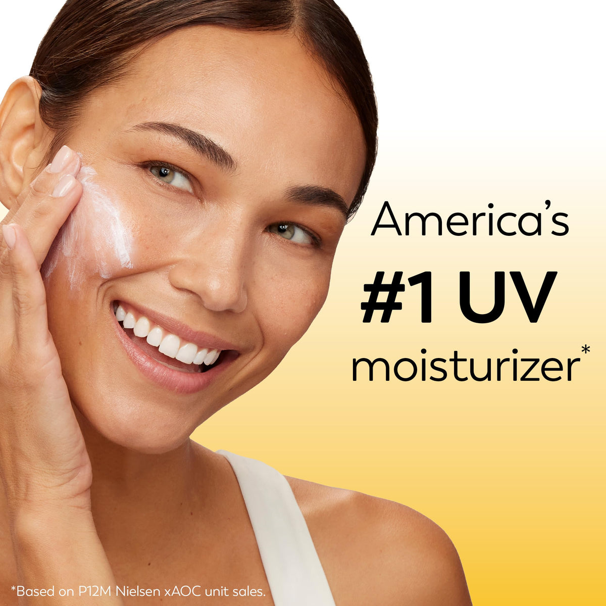 Before and after skin showing Olay hydration and smoother appearance