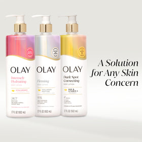 Olay open cap showing lotion pour and controlled dispensing