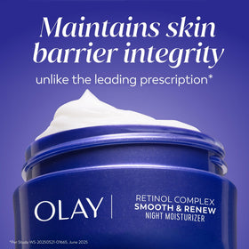 Olay open jar close-up of cream texture demonstrating fast absorption benefits