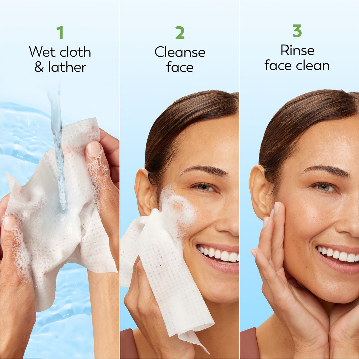 Olay pack label close-up showing fragrance-free, alcohol-free ingredient focus