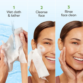 Olay pack label close-up showing fragrance-free, alcohol-free ingredient focus