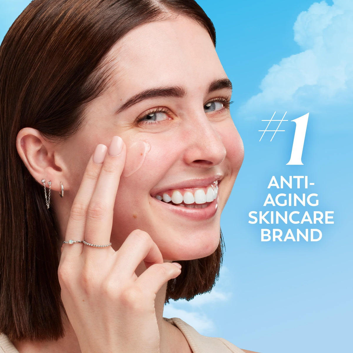 Olay primer applied under foundation to illustrate smoother makeup application