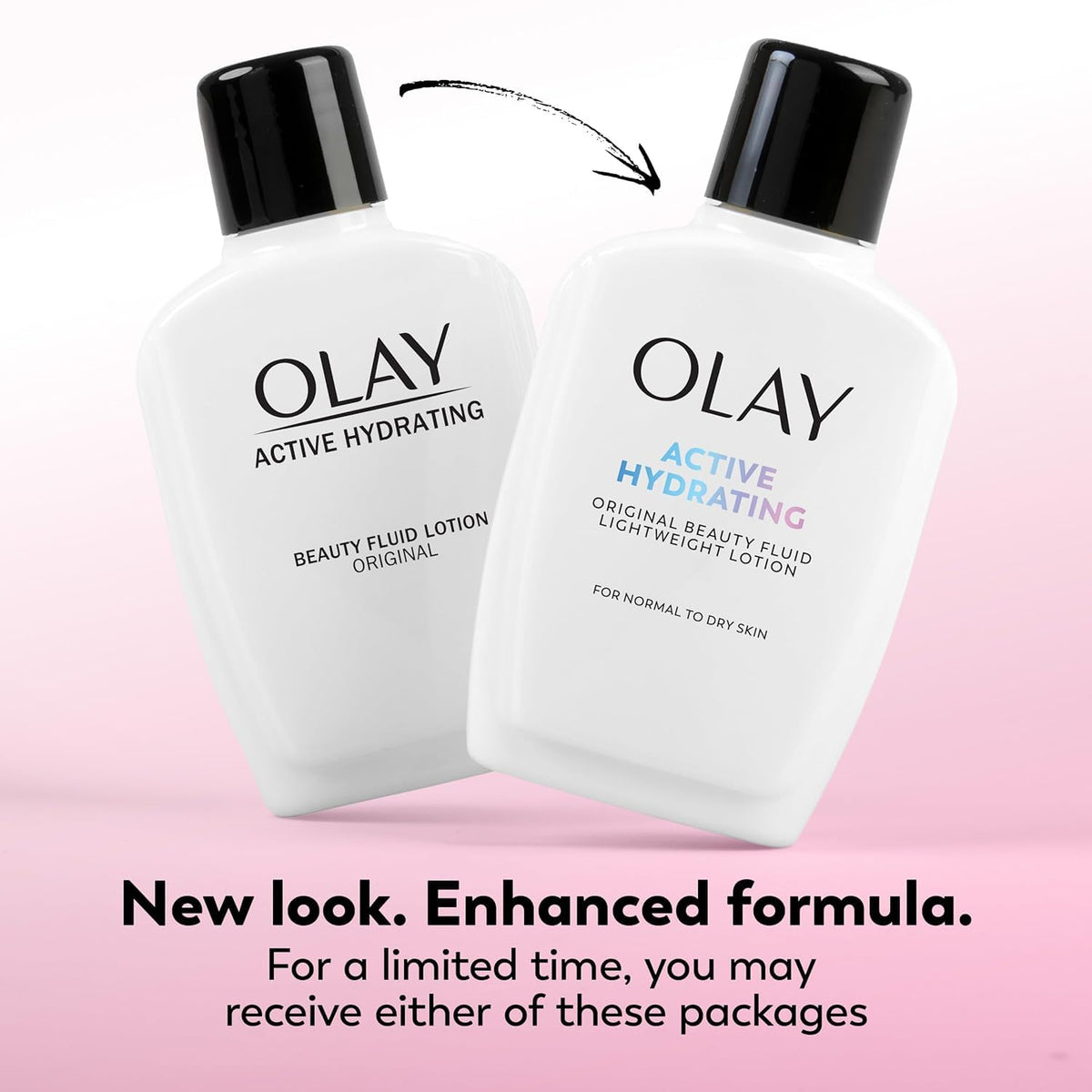 Olay pump and bottle close-up showing texture and easy dispensing benefit