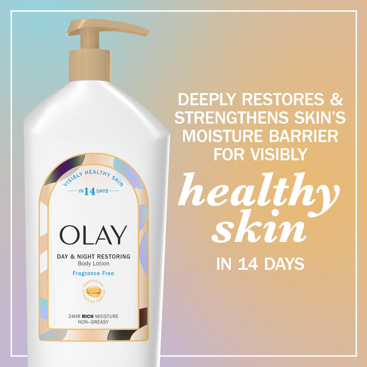 Olay pump dispense action demonstrating easy, mess-free application