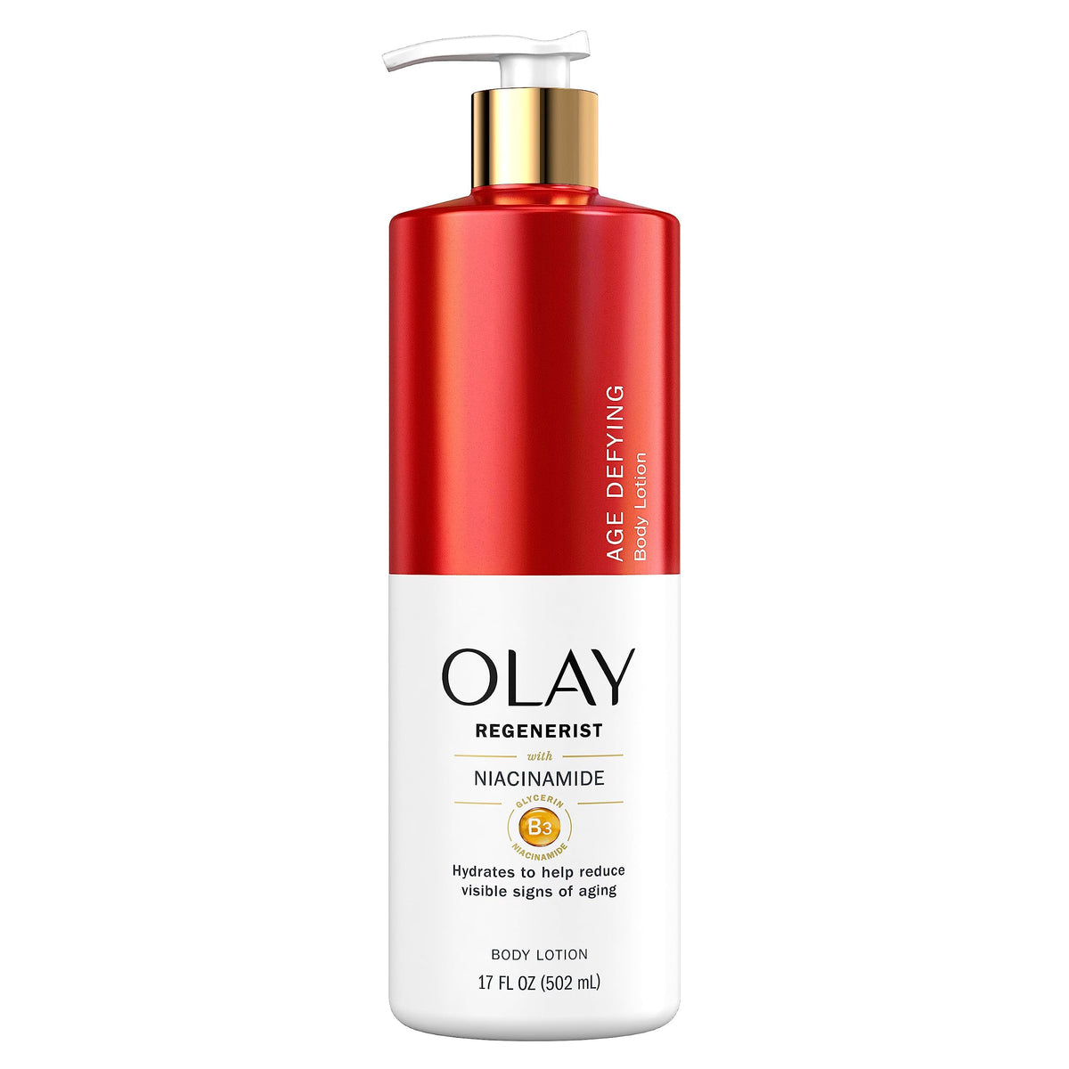 Olay pump dispensing lotion texture demonstrating quick absorbency